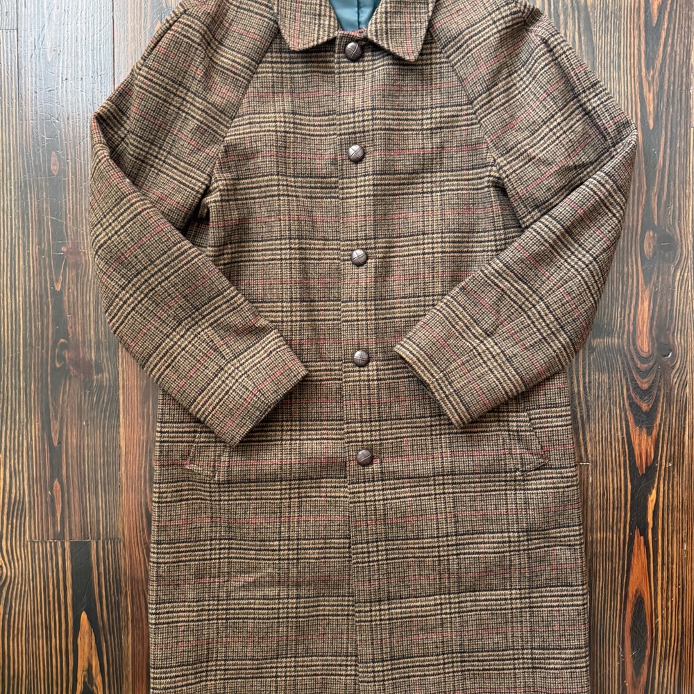 Men's Ralph Lauren Size 40R Brown Plaid Overcoat